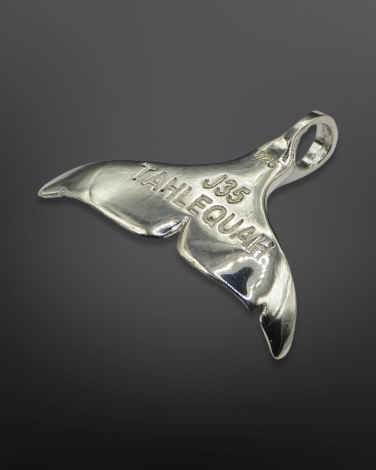 J35 Tahlequah Fluke Silver Pendant — Orca Conservancy